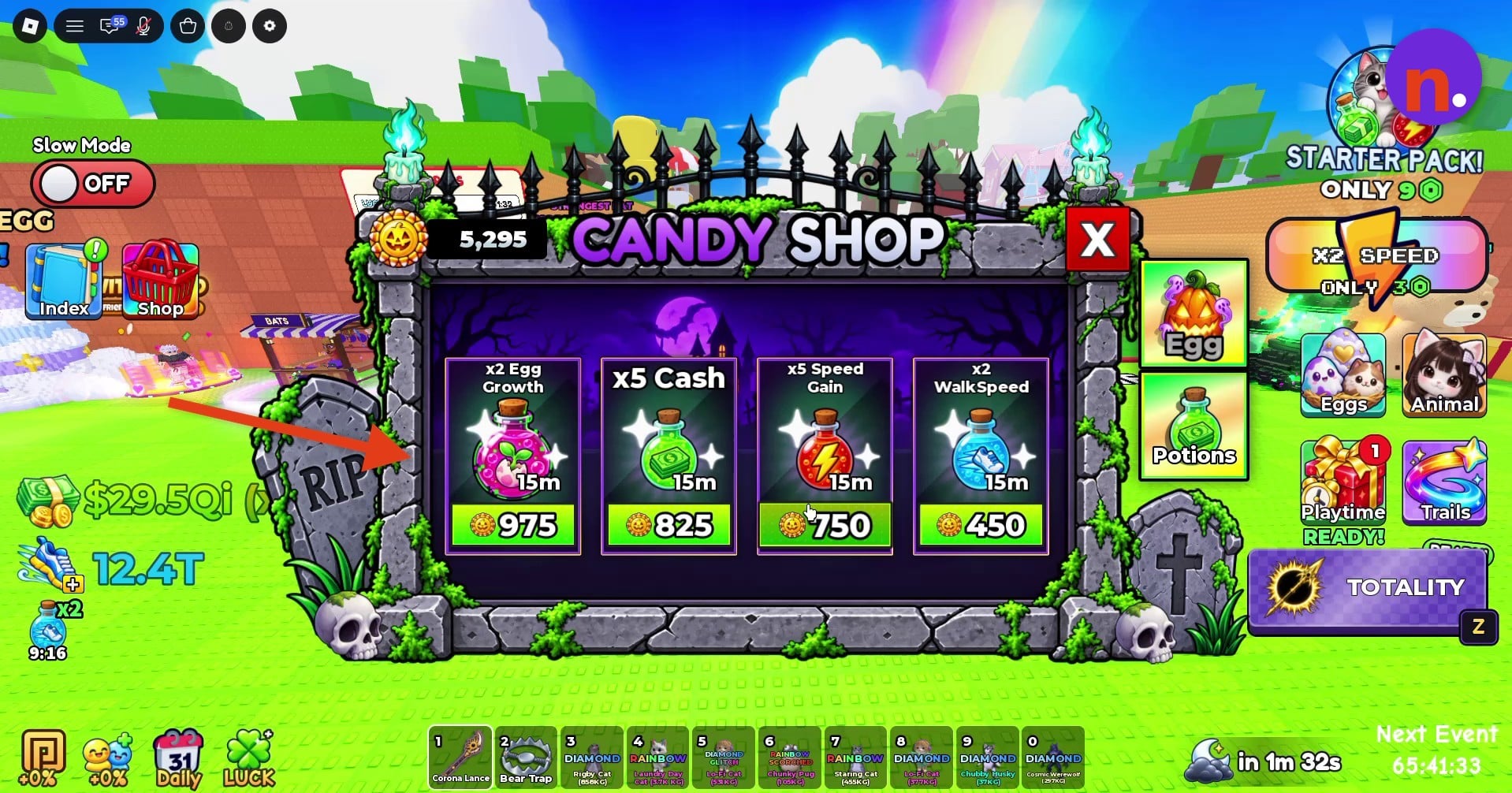 Candy Shop potions and prices