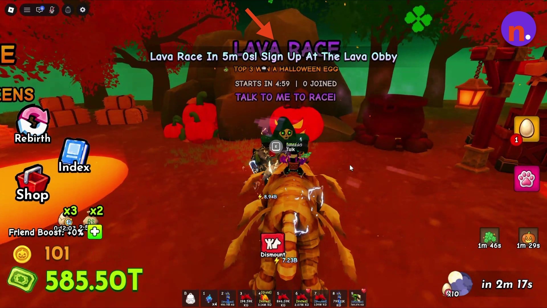 The Lava Race signup notice