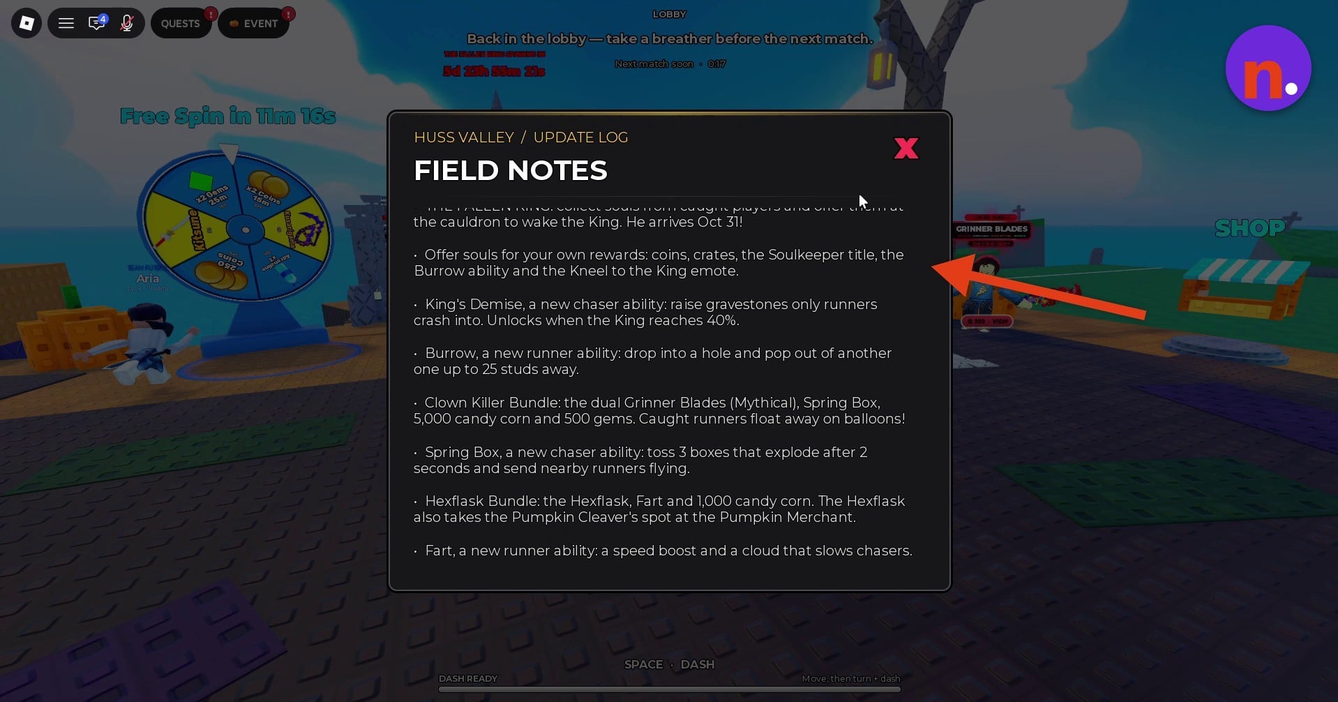 The Fallen King details in Field Notes