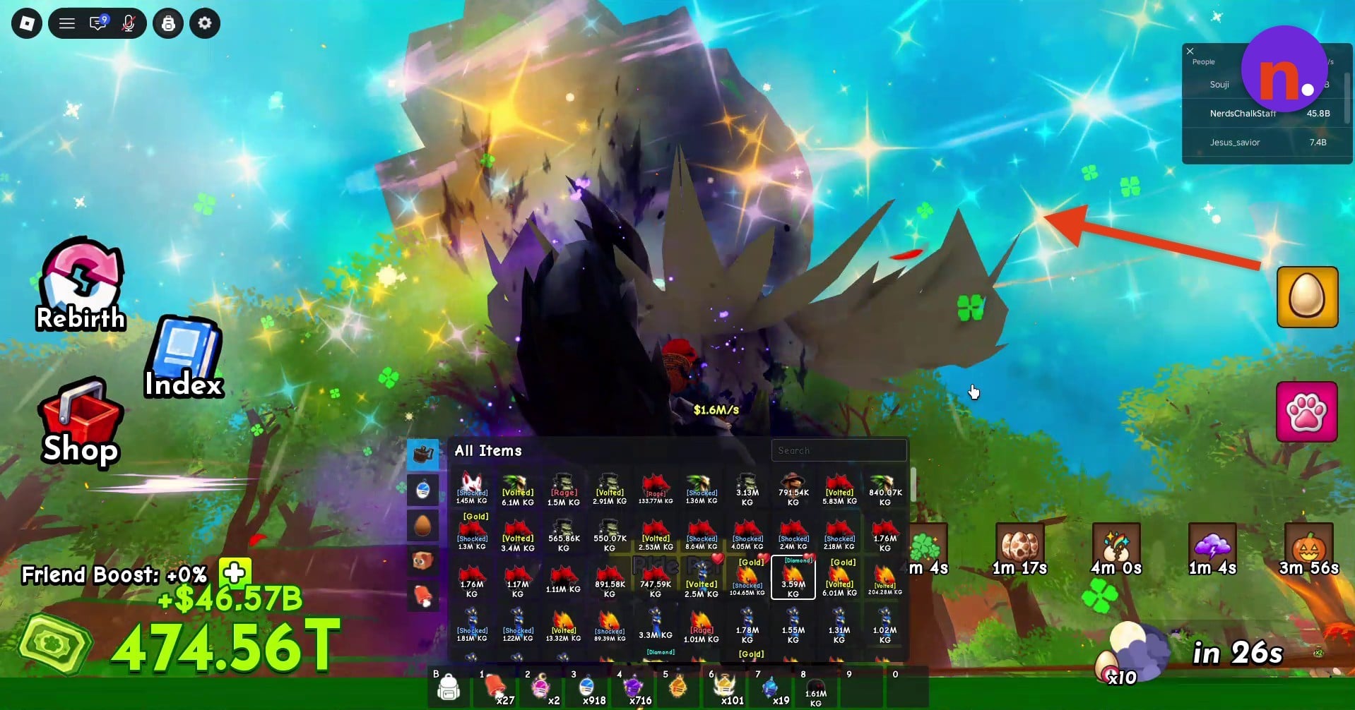 Choose a flying pet from your inventory