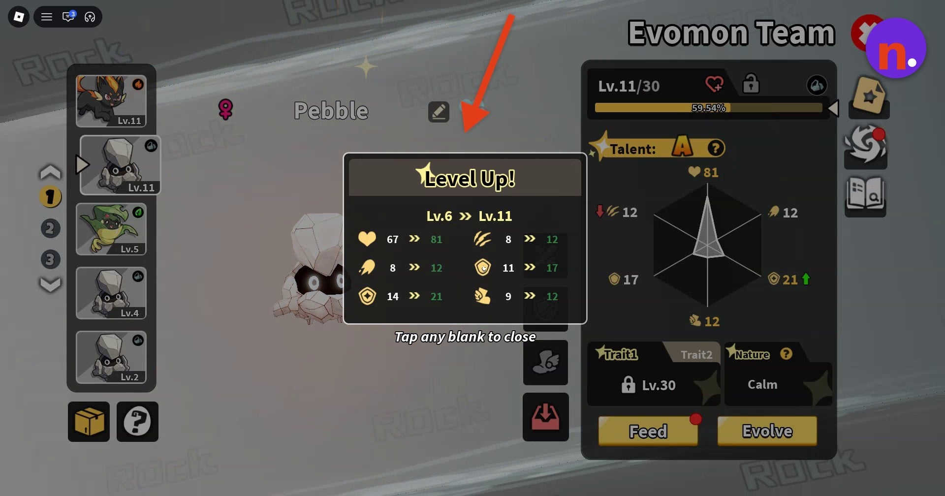 Read the Level Up results before closing the notification