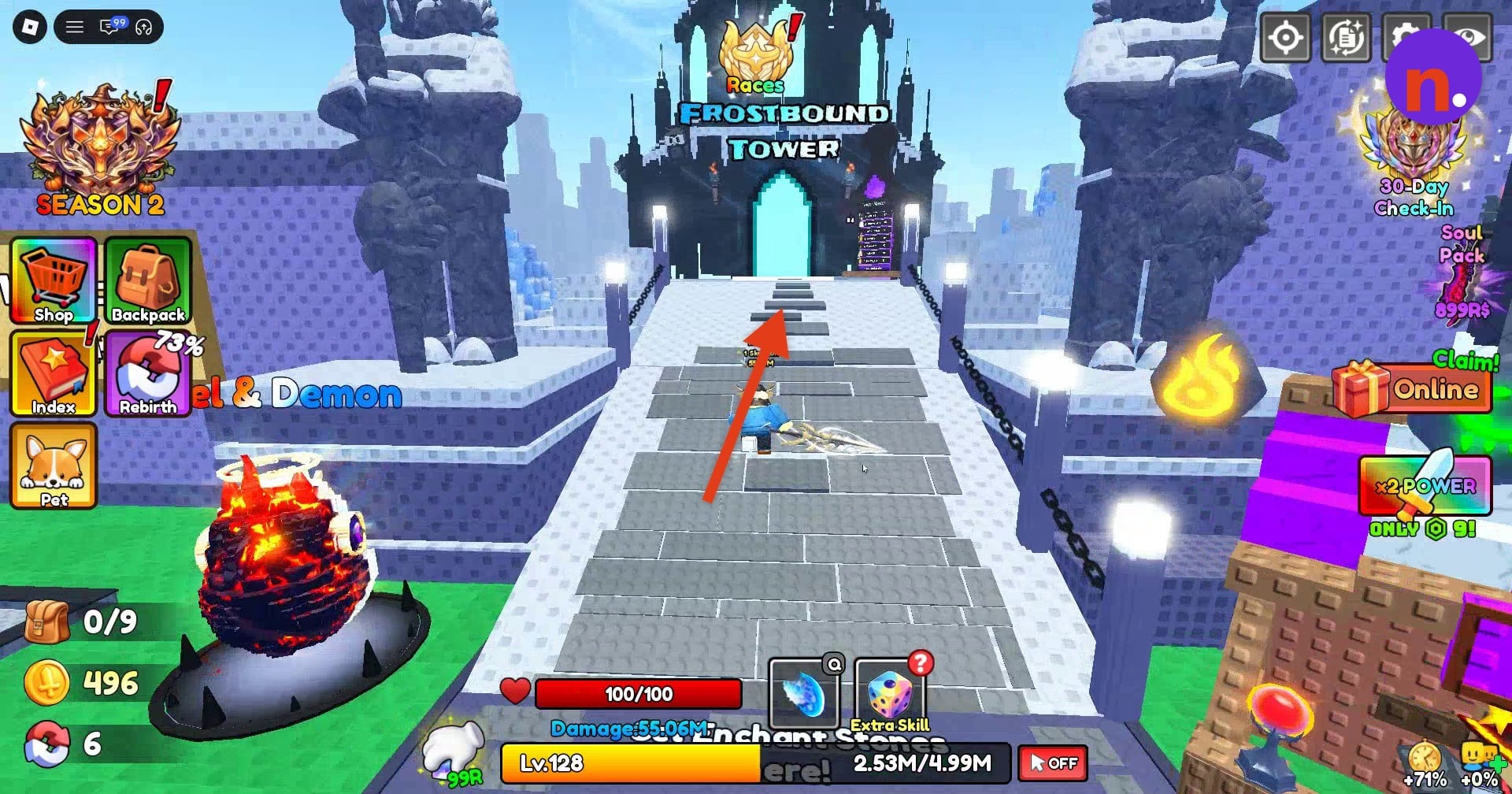 The Frostbound Tower entrance