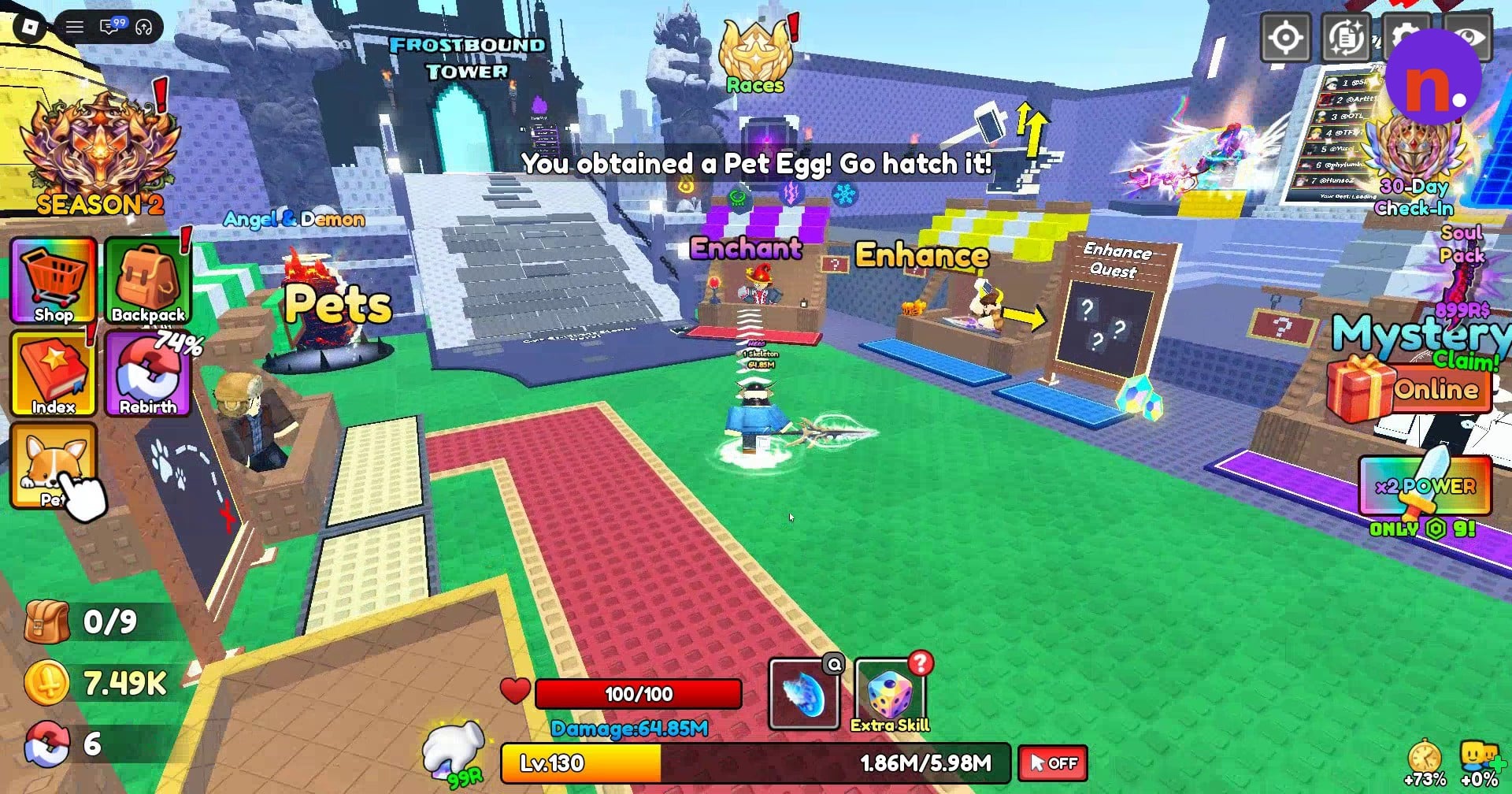The Enchant stall beside the tower stairs