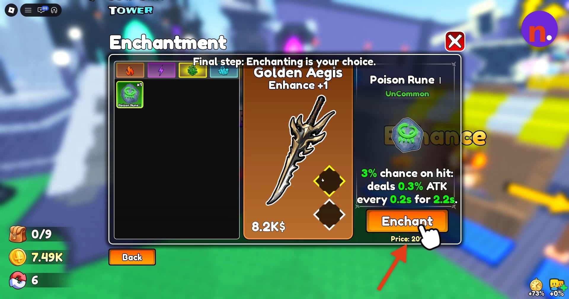 The final Enchant confirmation