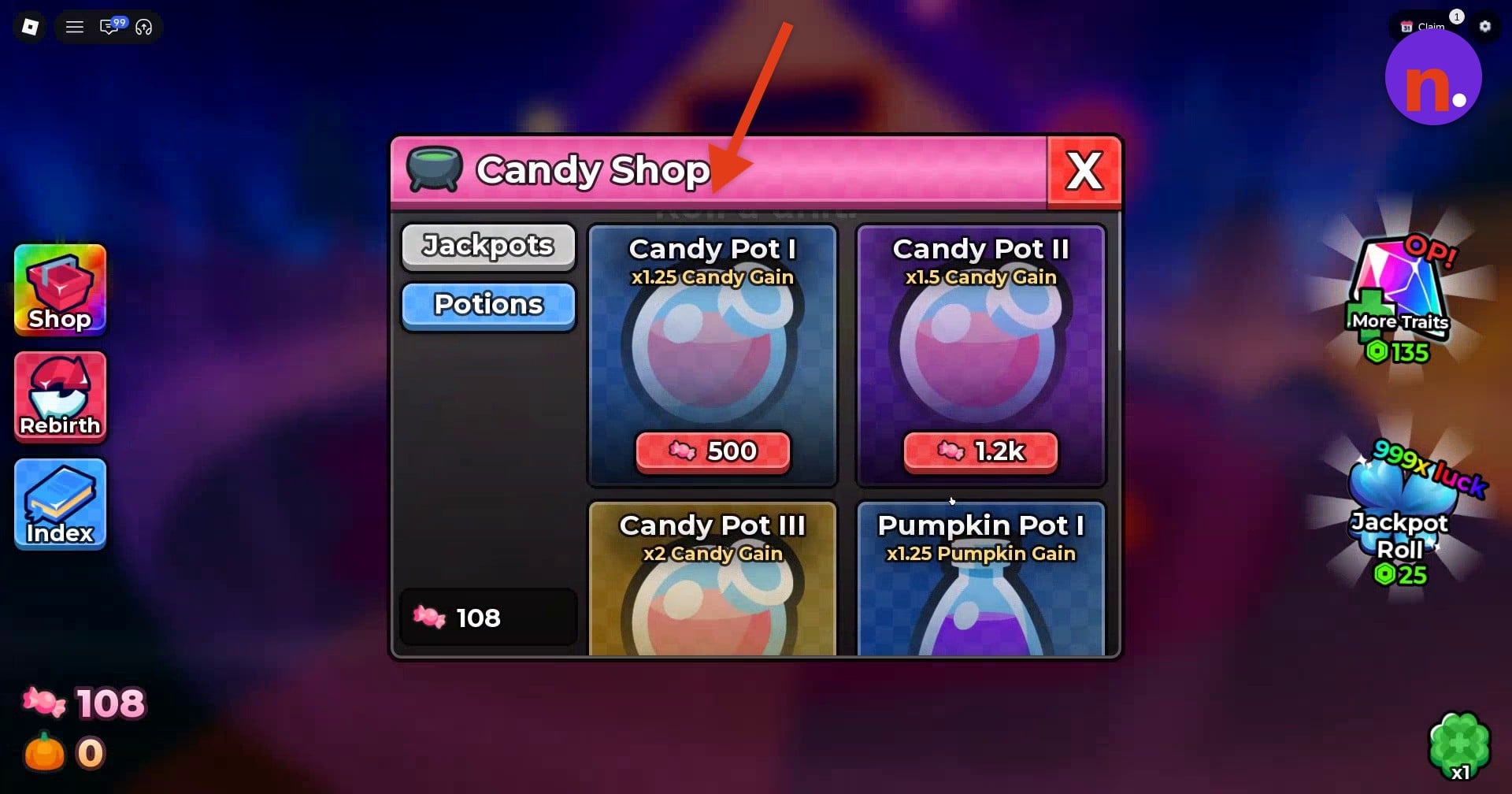 Candy Pot tiers and Pumpkin Pot I