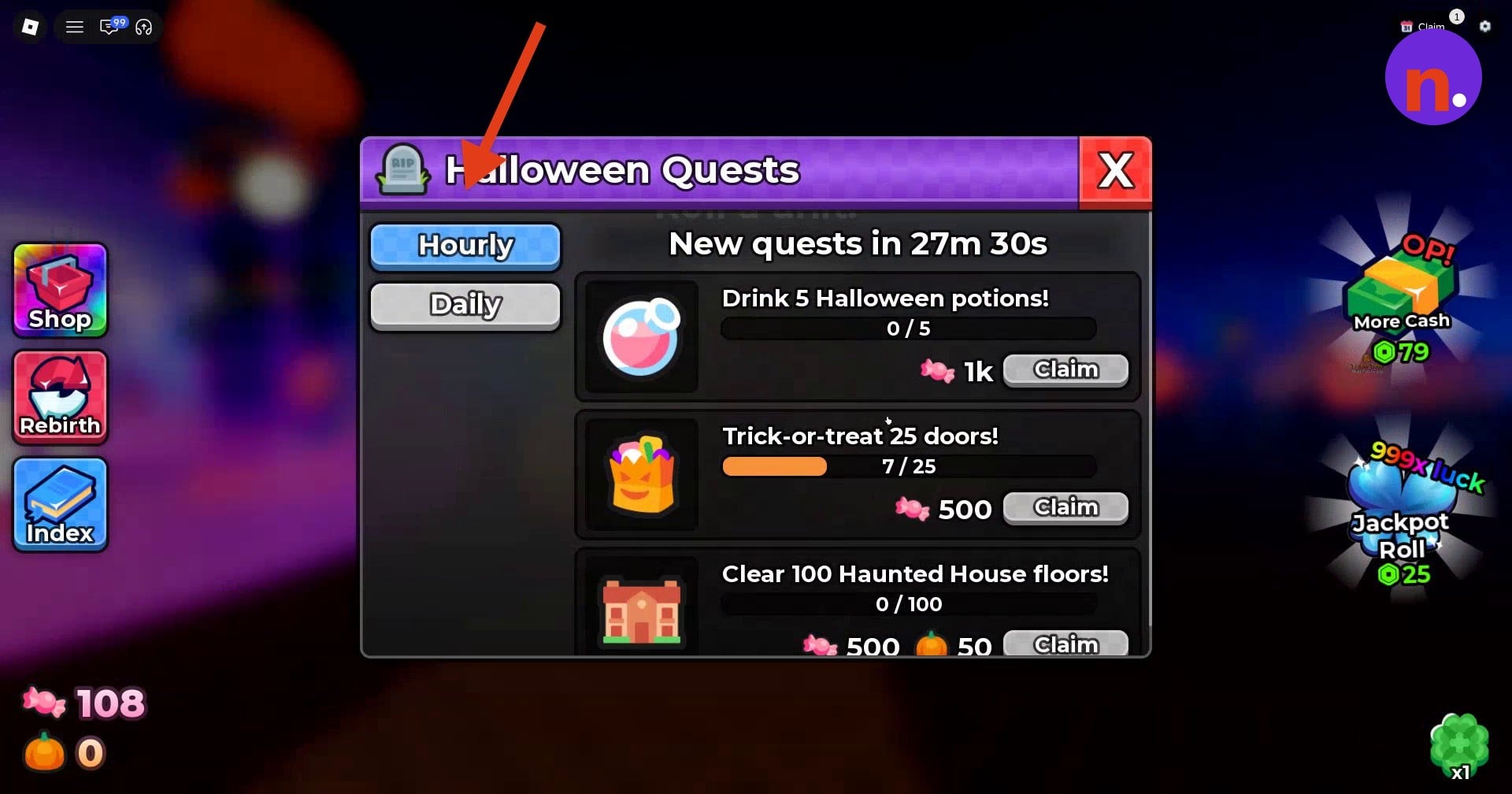 Hourly Halloween Quests