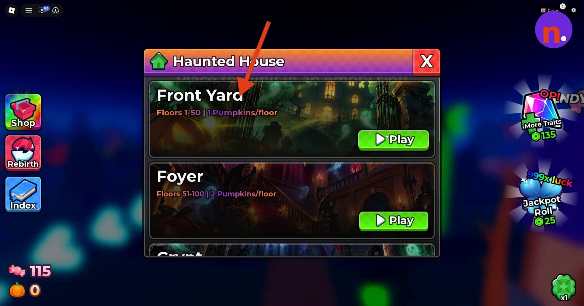 Front Yard and Foyer rewards