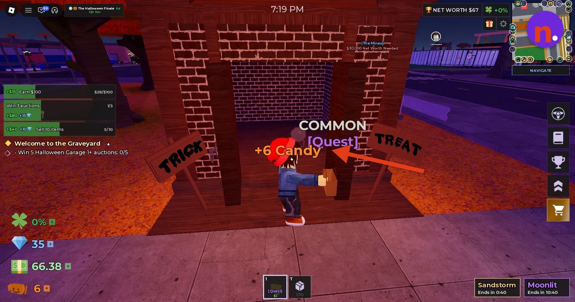 A decorated porch marks a house where you can collect candy.