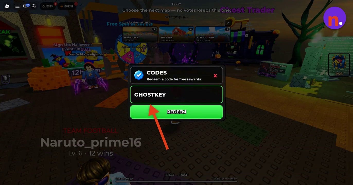 Enter GHOSTKEY in the redemption box