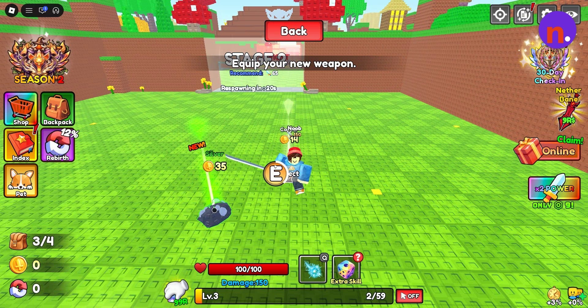 Silver ore on the arena floor