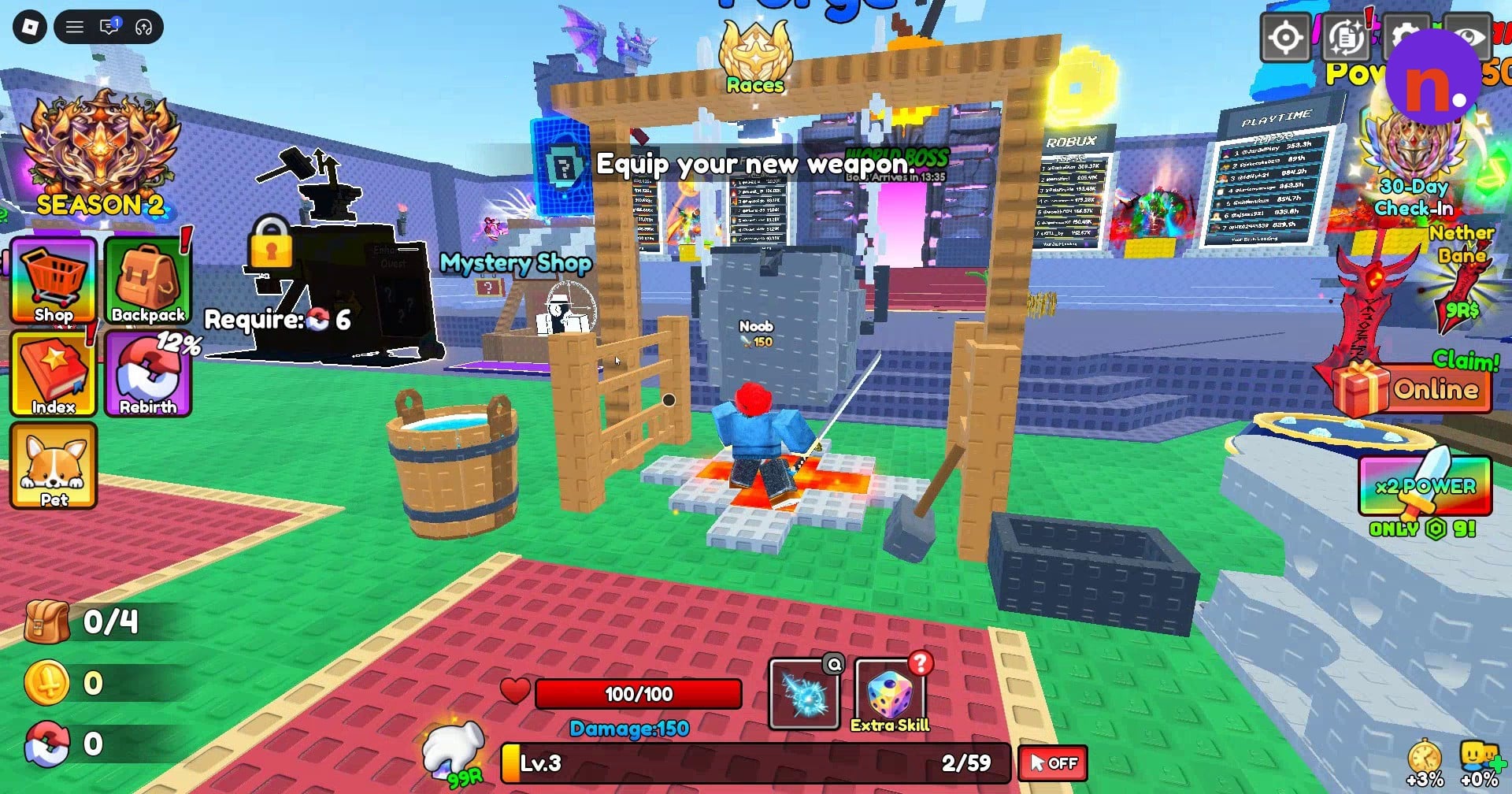The Forge's anvil and furnace