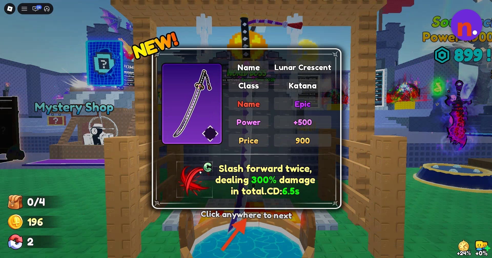 Lunar Crescent crafting result