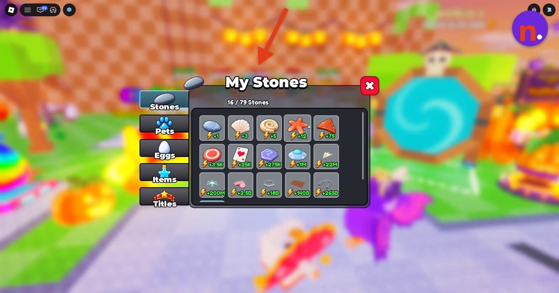 My Stones shows the stones you already own.