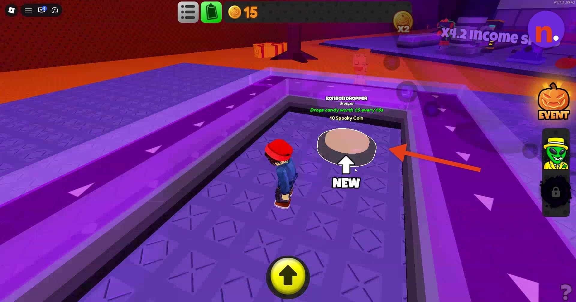 The Bonbon Dropper purchase button