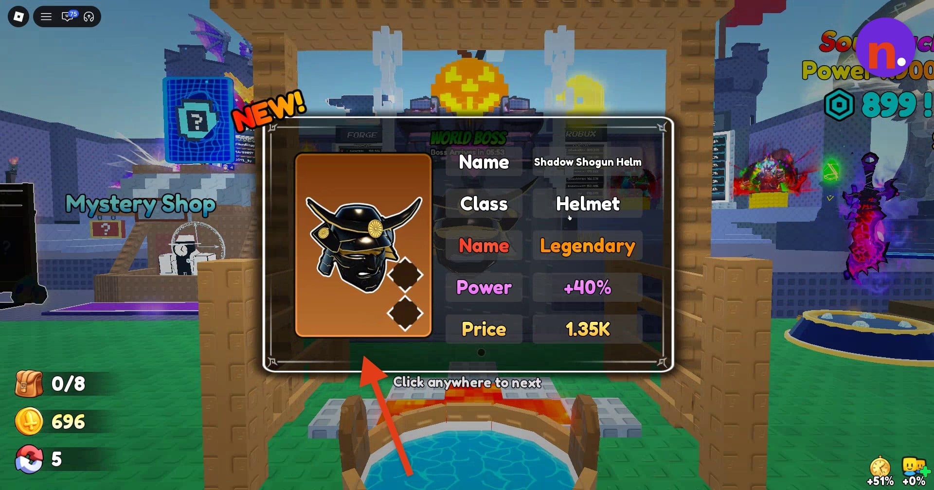 Look for Shadow Shogun Helm on the finished item card