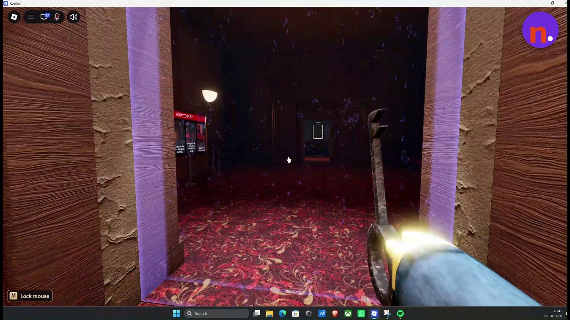 The return route toward the elevator with the key