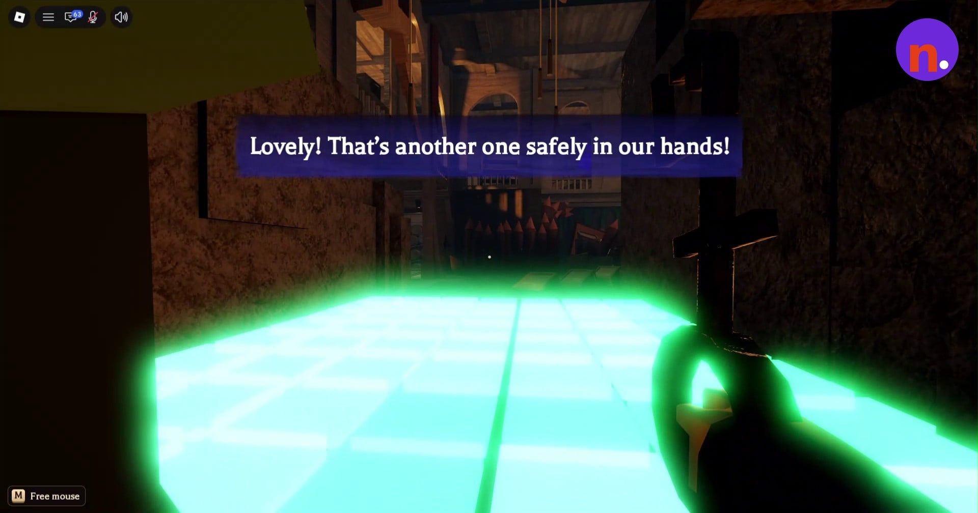 The relic key at the green-glowing platform