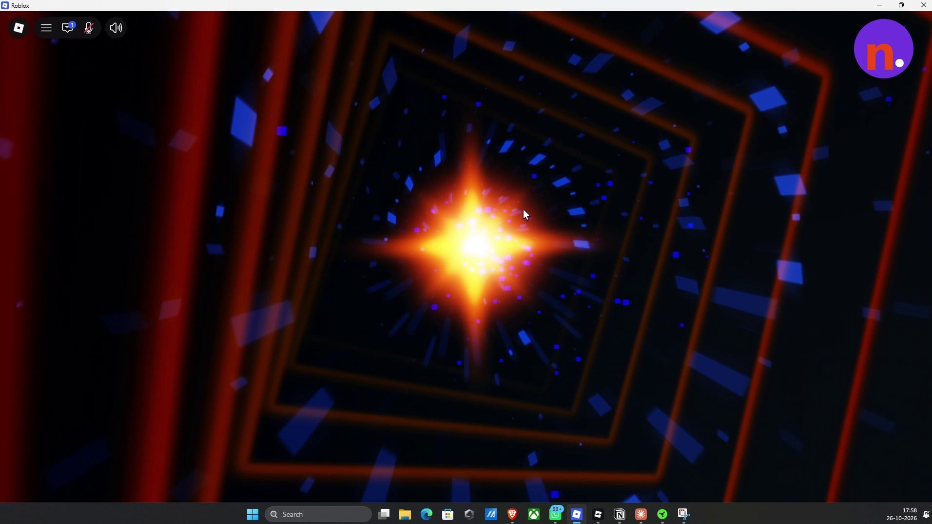 The teleport transition takes you into the game