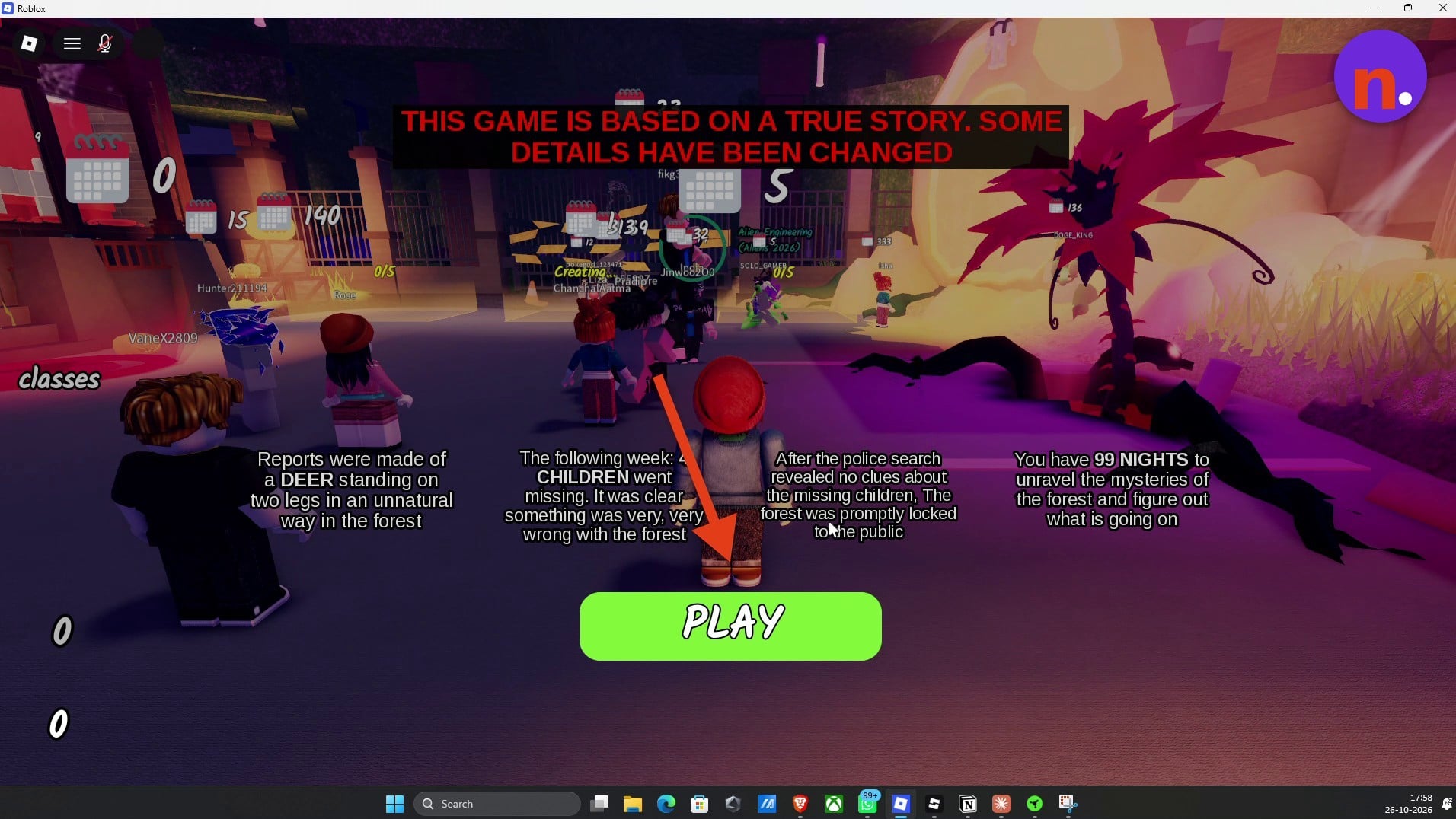 Select the green PLAY button at the bottom