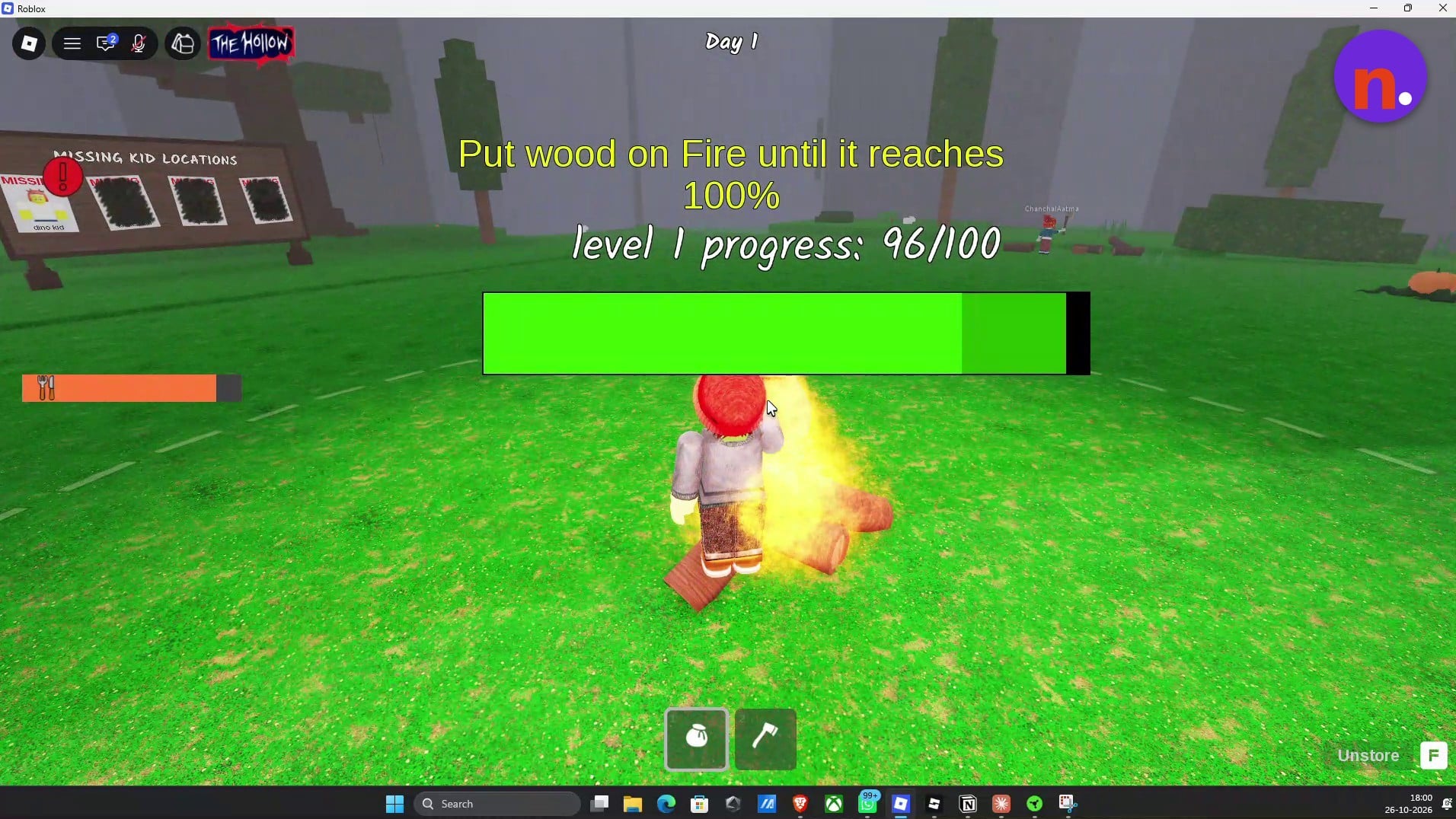 Add stored logs until the fire's upgrade progress reaches 100%