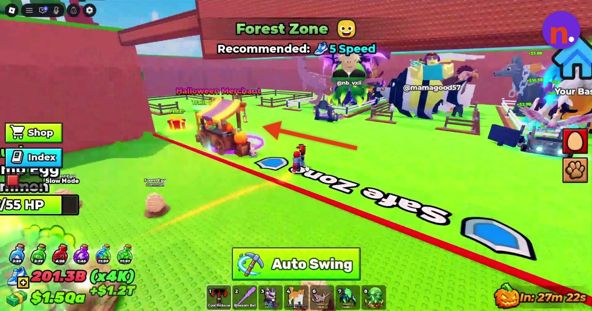 The Trails Shop stall in Forest Zone’s safe area