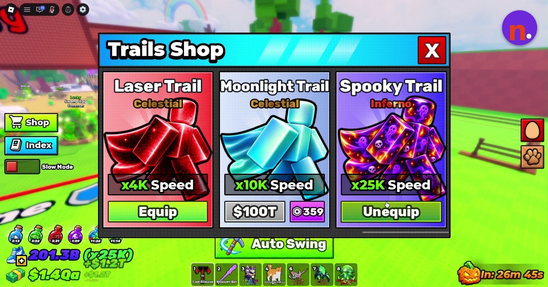 Spooky Trail displayed as equipped