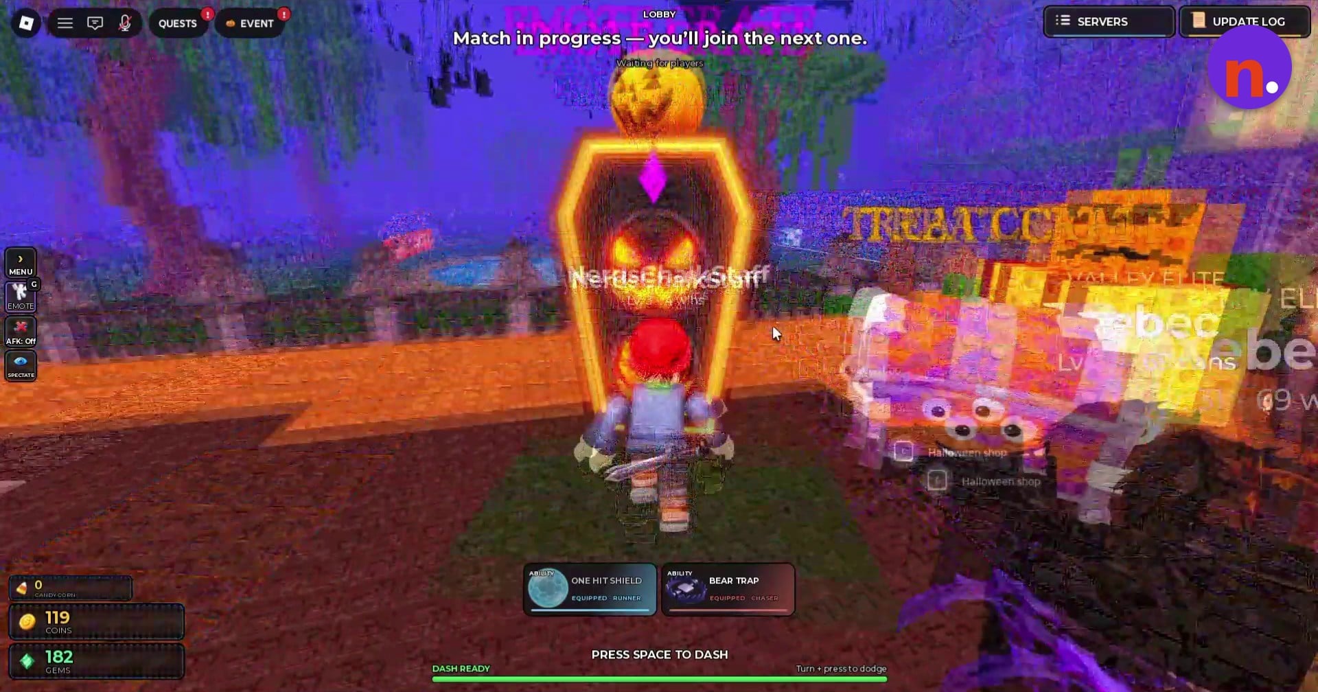 Halloween shop booth in the lobby