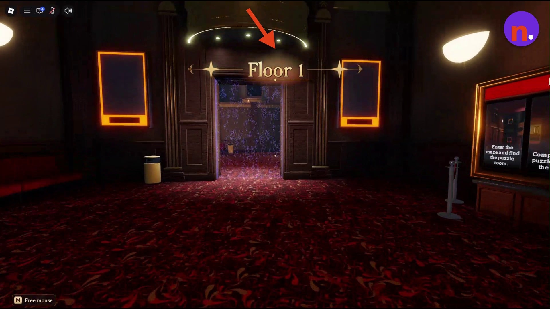 The arched entrance marked Floor 1 leads into the maze