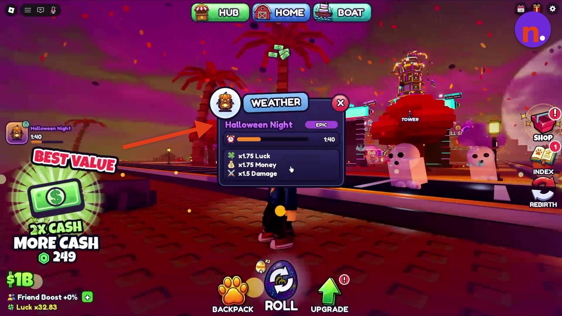 Halloween Night weather bonuses