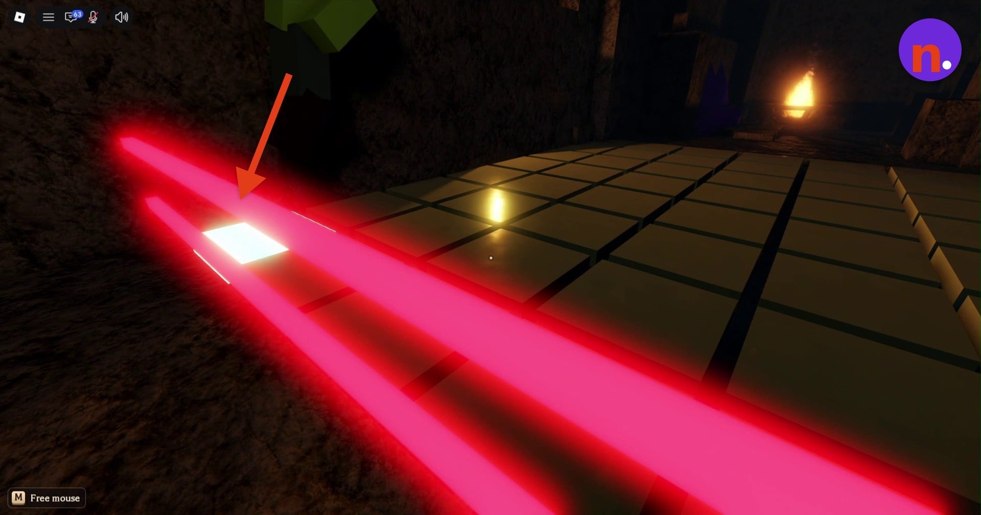 Watch the illuminated tiles as the figure shows the safe path