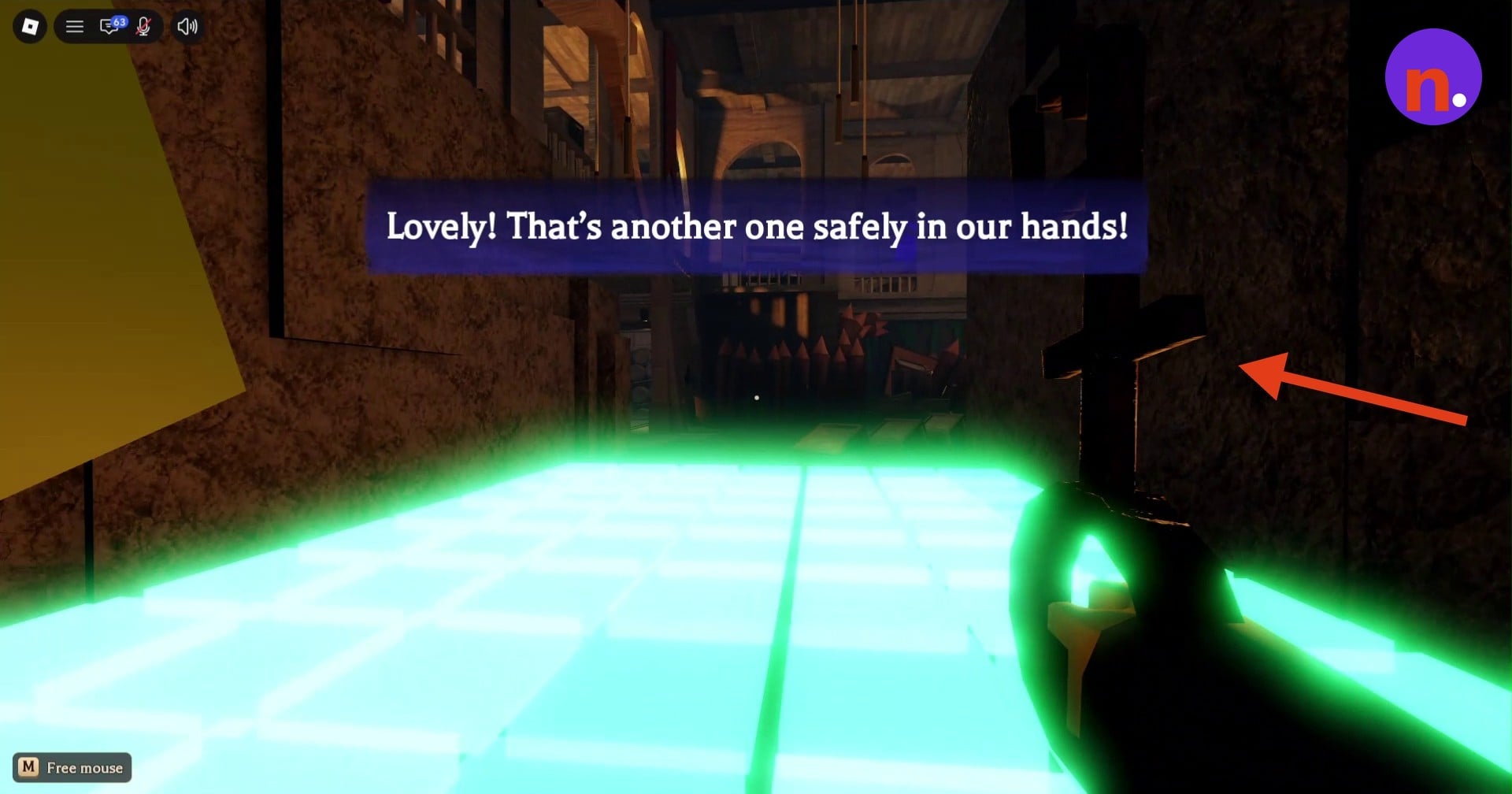 The key relic and NPC dialogue mark your successful crossing