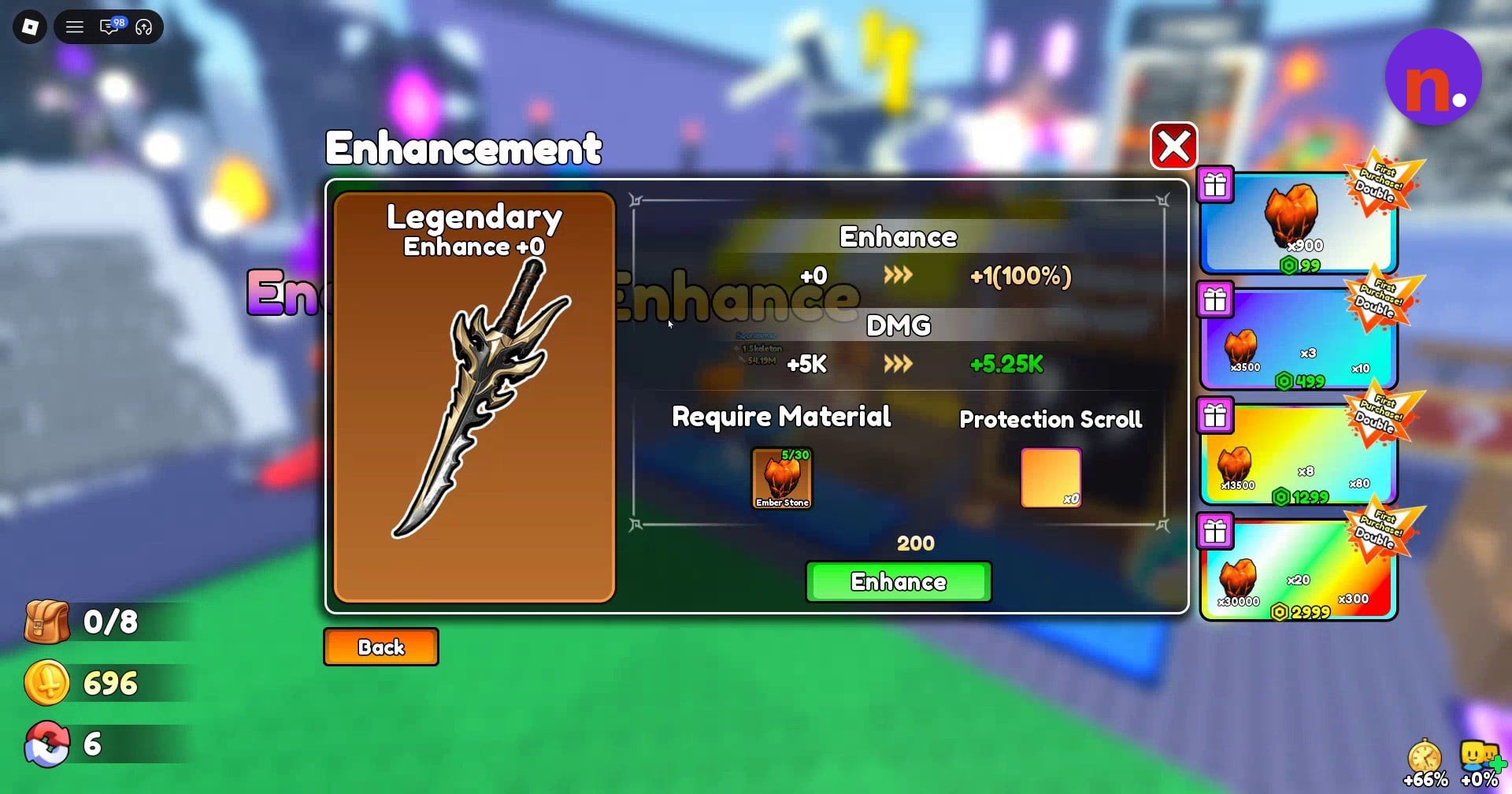 Golden Aegis’s upgrade preview and material display