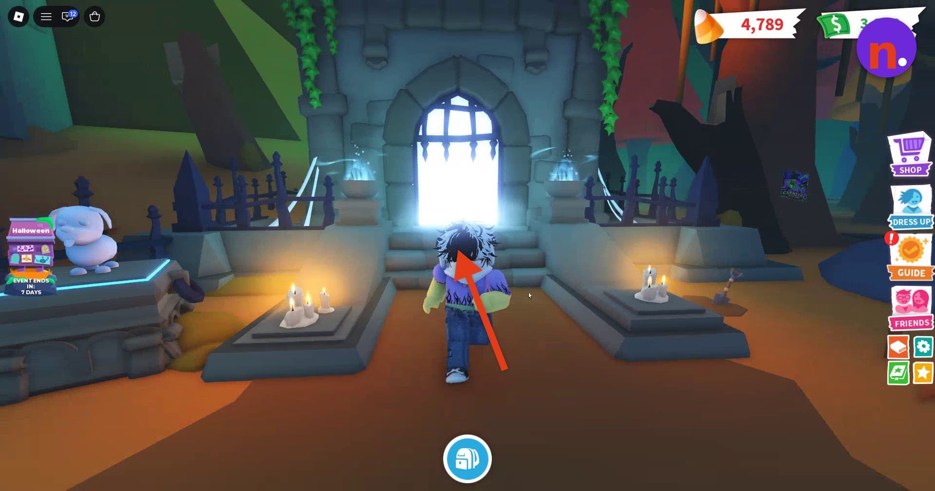 The glowing Crypt entrance