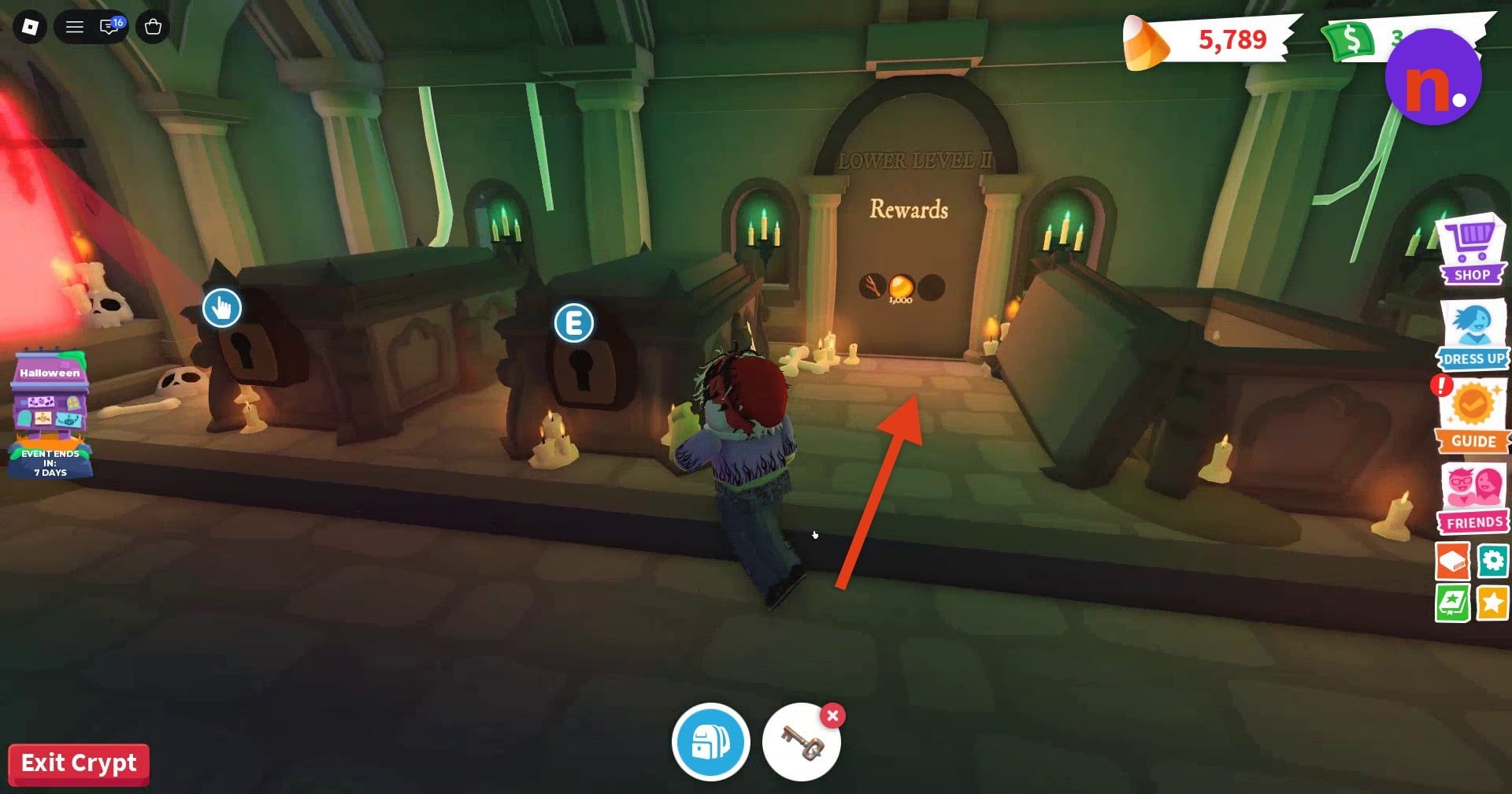 The Lower Level II Rewards doorway