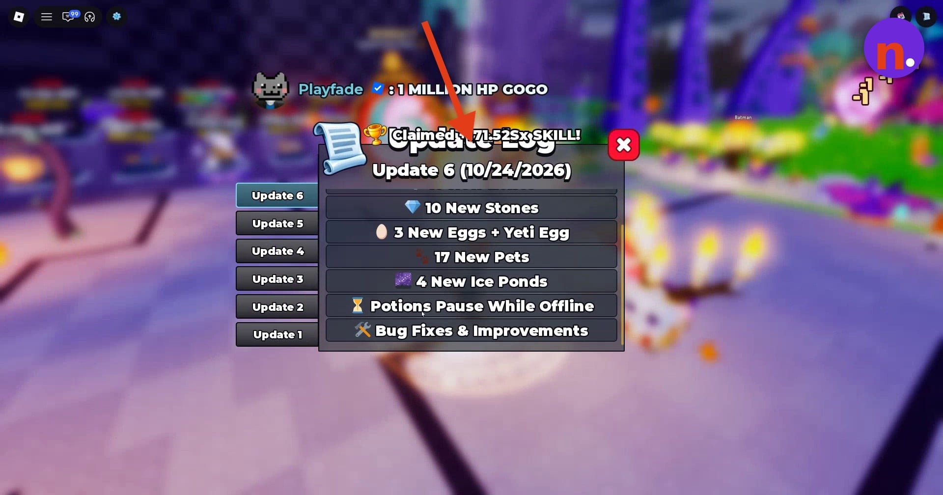 The Update 6 patch notes