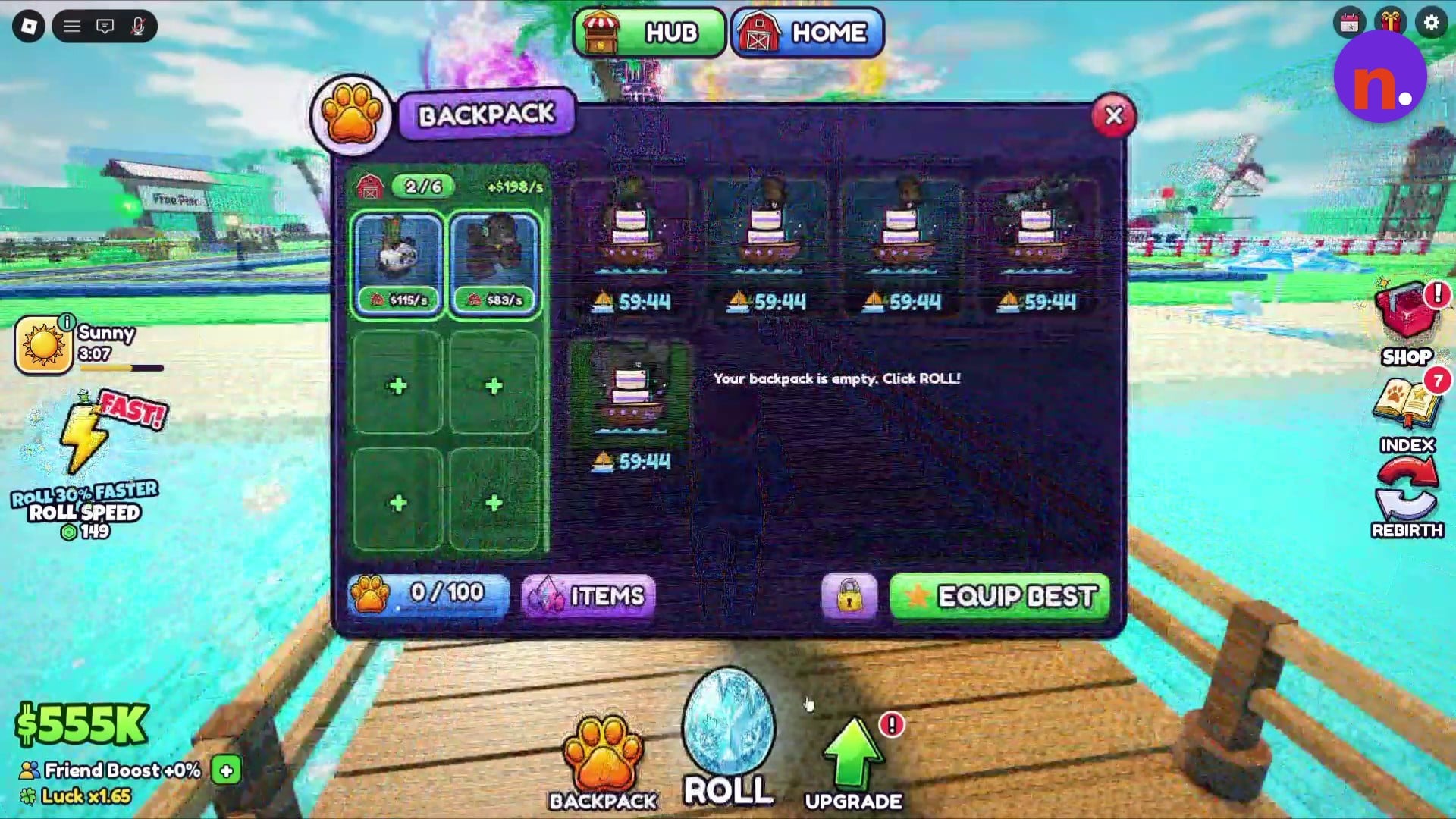 Expedition timers in Backpack