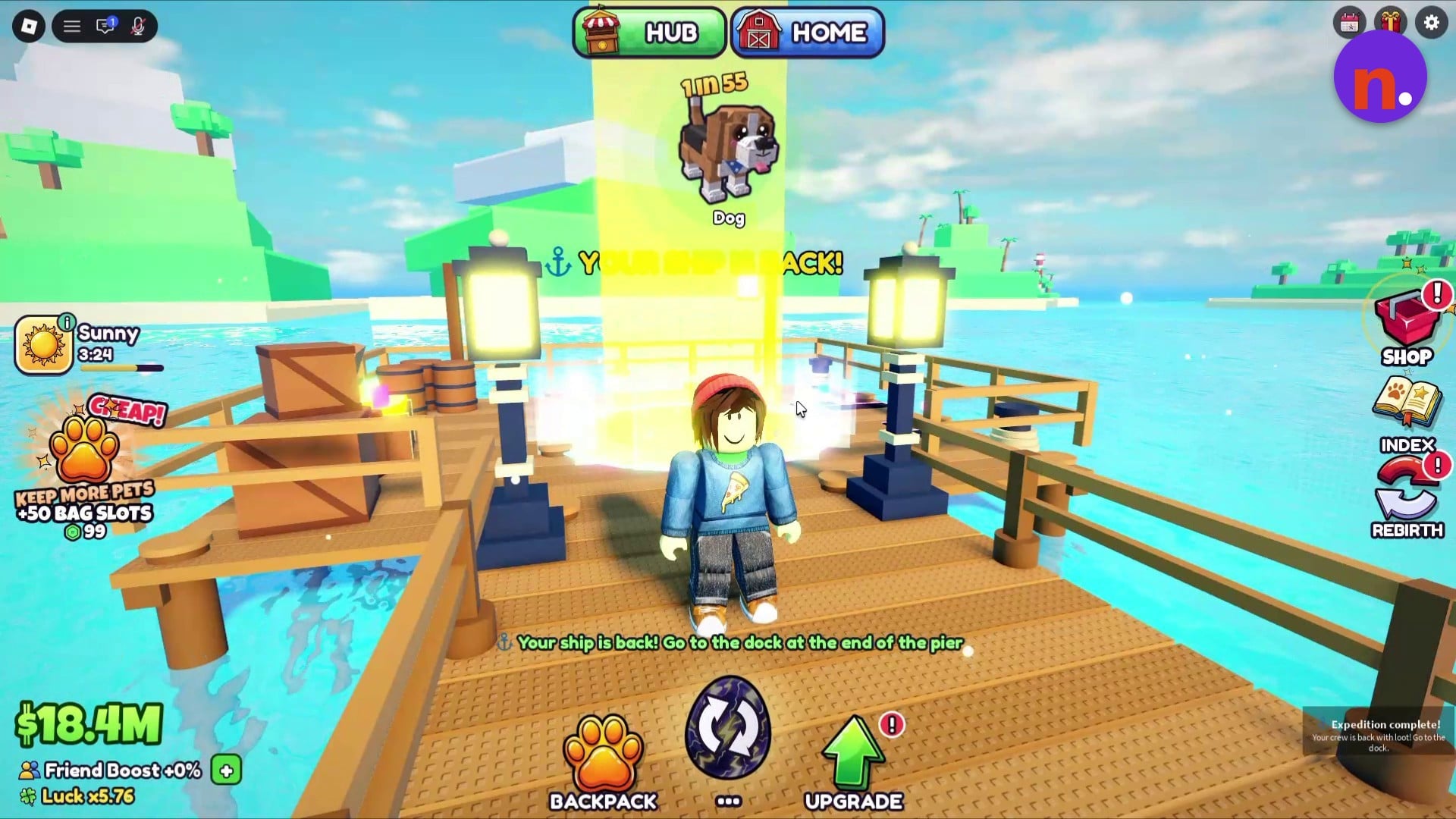 Ship return notification at the dock