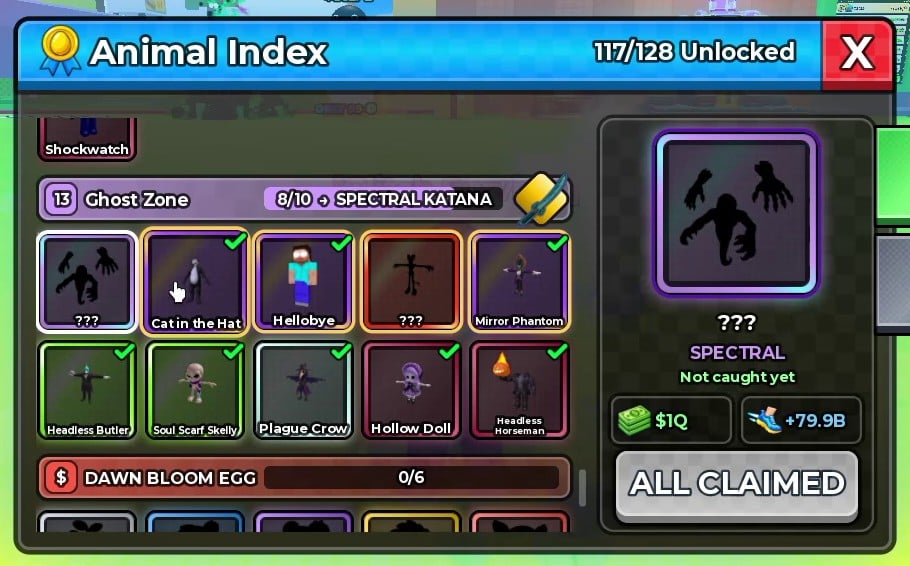 The Spectral ??? tile and its card