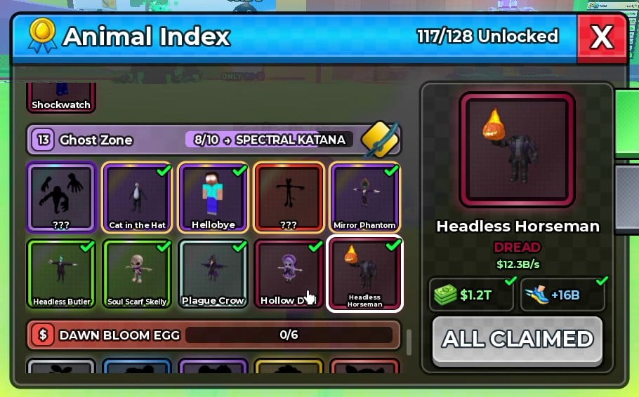 Headless Horseman card values