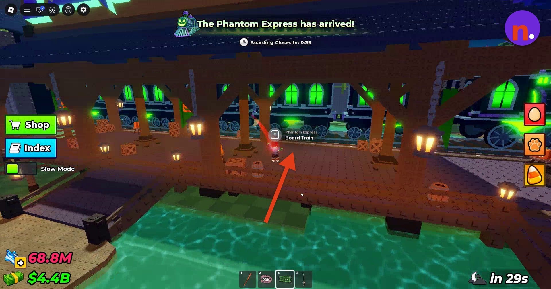 The Phantom Express boarding interaction