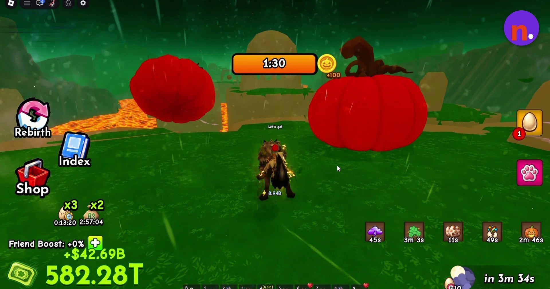 The lava course starting platform