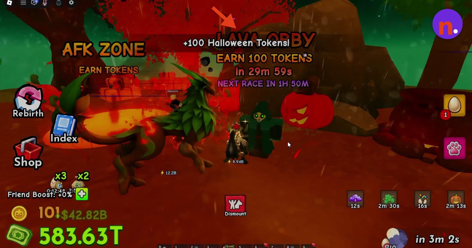 The Halloween Token reward and countdowns
