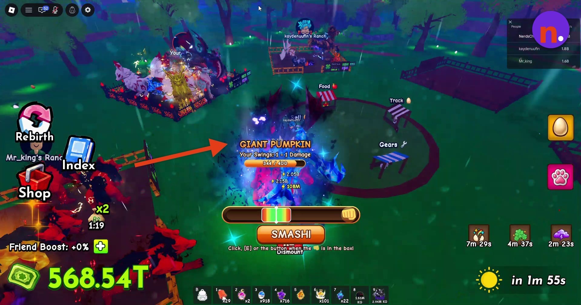 Recognize the Giant Pumpkin and its smashing interface
