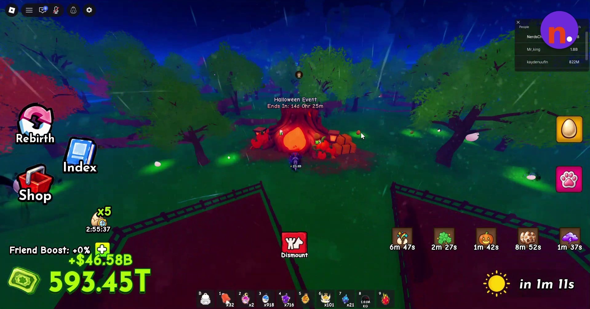 The glowing tree marks the Halloween Event entrance