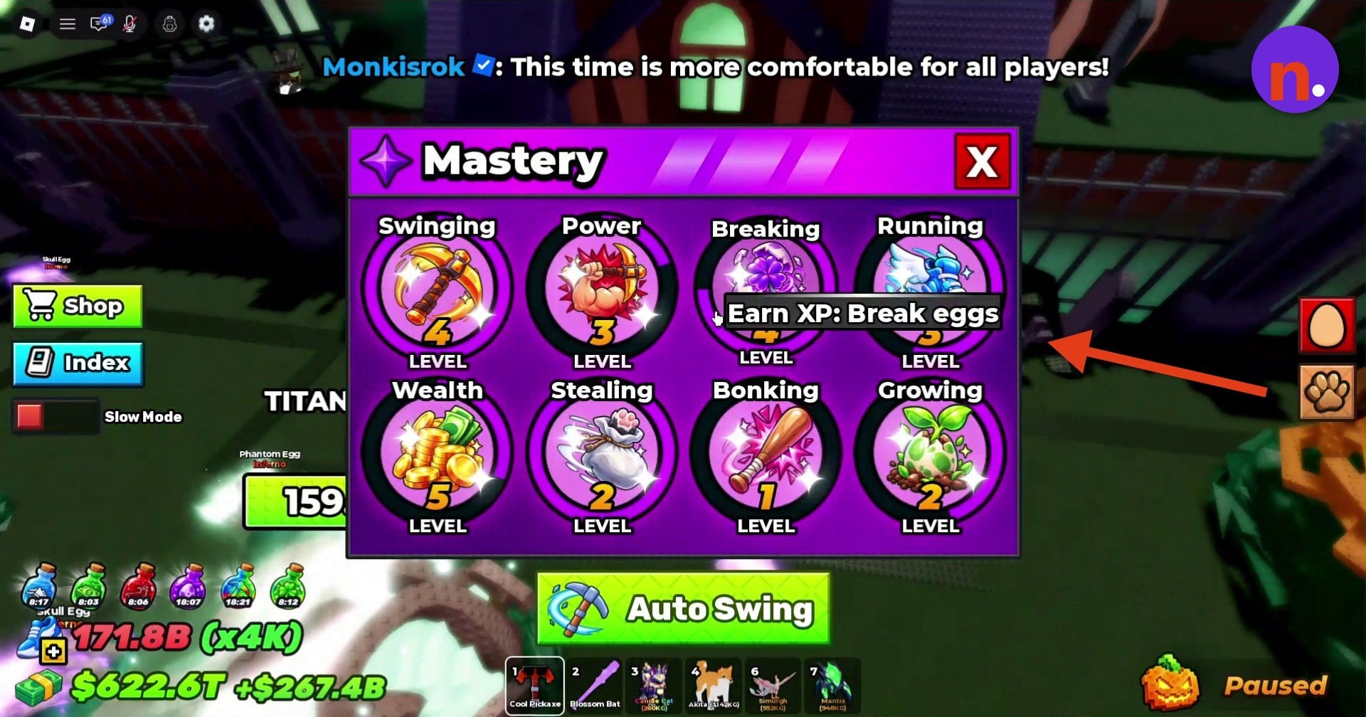 The eight categories in Witch Lexa’s Mastery menu