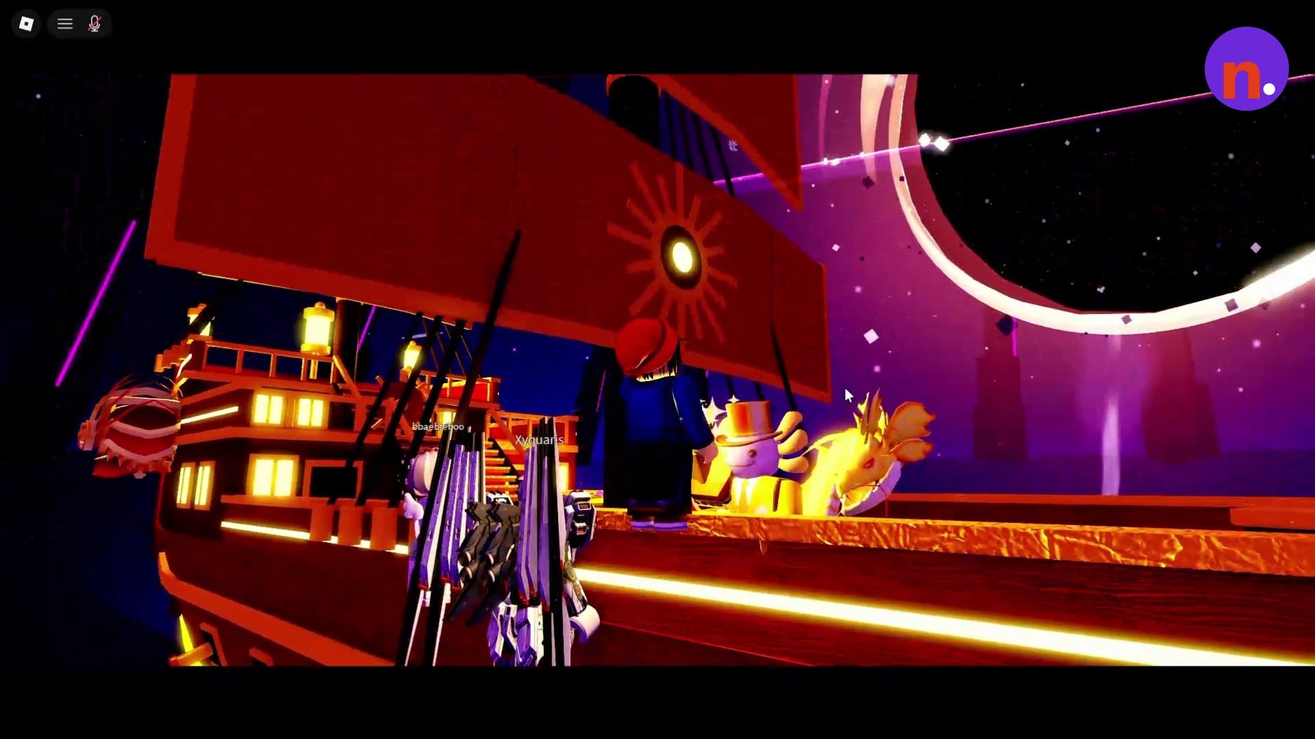 The Golden Leviathan carries you through space.