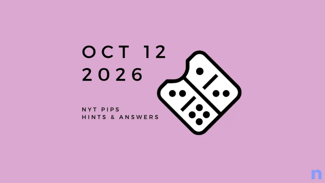 Game icon and date for NYT Pips Hard, Medium and Easy Solutions for October 12 (Step-by-step guide)