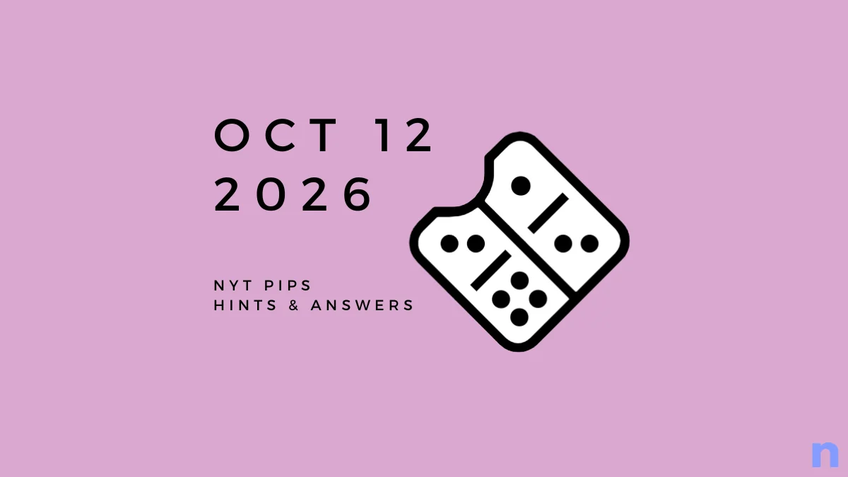 Game icon and date for NYT Pips Hard, Medium and Easy Solutions for October 12 (Step-by-step guide)