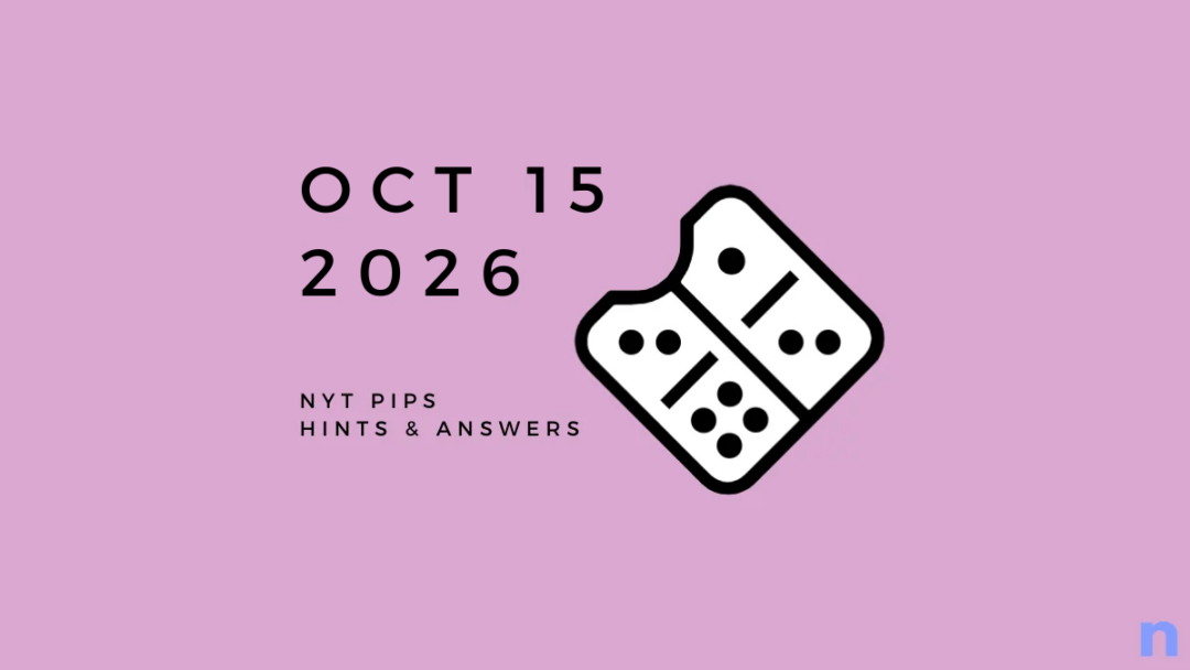 Game icon and date for NYT Pips Hints and Answers for October 15, 2026