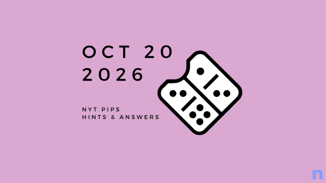 Game icon and date for NYT Pips Hints and Answers for October 20, 2026